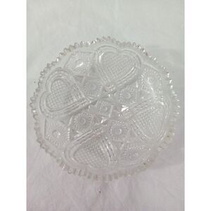 Imperial Glass Nucut "Hearts" With‎ Sawhoot Rim Vintage 1920s Rare Find